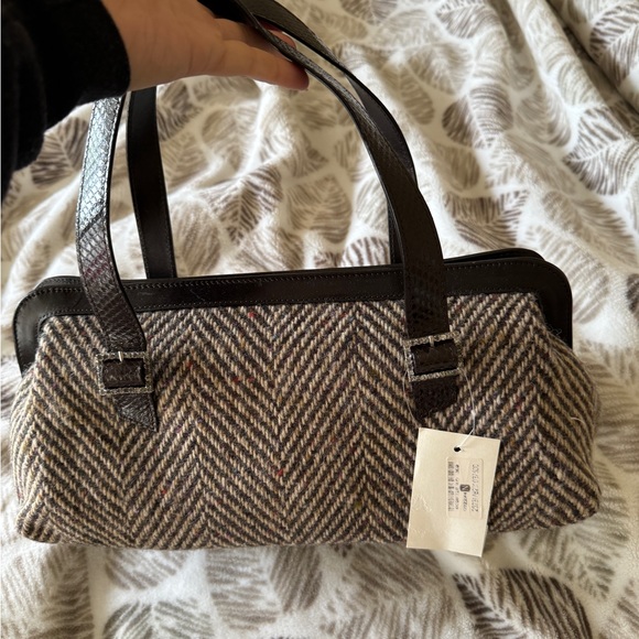 Vintage Kate Spade Tweed Herringbone Bag NWT - Picture 2 of 3